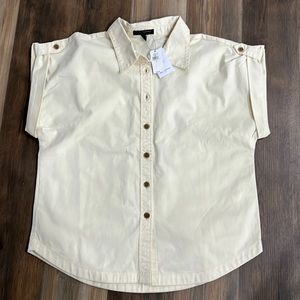 NWT Banana Republic cream button down shirt